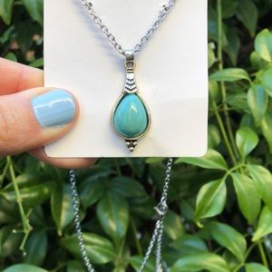 Turquoise Boho Drop Necklace